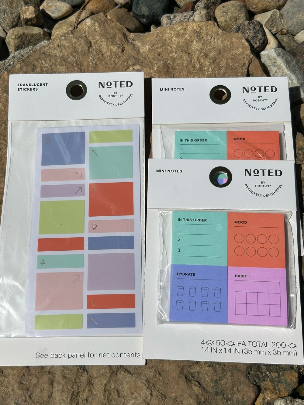 Noted by Post-it Colorful Translucent Planner Planning Stickers & Mini Notes NEW
